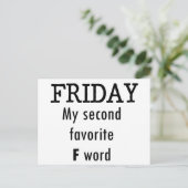Freitag mein zweites Lieblingsf-Wort Postkarte (Stehend Vorderseite)