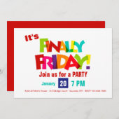 Freitag Party Einladungen (Vorne/Hinten)