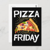 Freitag Pizza Feinschmecker Postkarte (Vorne/Hinten)