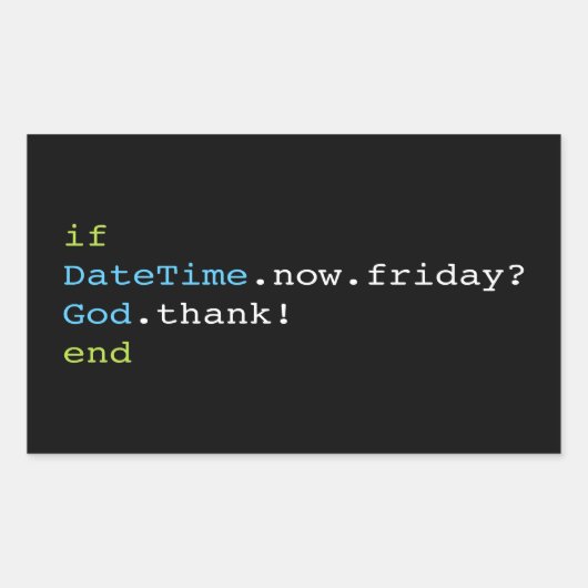 Freitag Rechteckiger Aufkleber (Vorderseite)