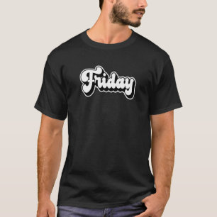 Freitag Retro Vintager 80er90s Einfache Wochentext T-Shirt