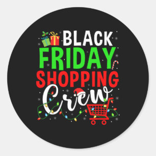 Freitag Shopping Crew Weihnachten Lights Black Sho Runder Aufkleber