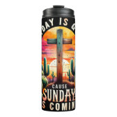 Freitag Sonntag kommt Wüste Thermosbecher (Vorderseite)