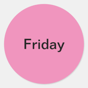Freitag Tag der Woche Rosa Aufkleber