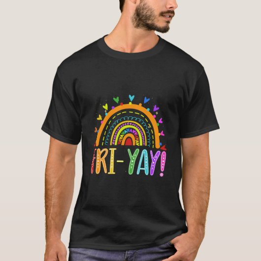 Freitag-Toll Lehrer-Wochenende Freitag Boho-Regenb T-Shirt (Vorderseite)