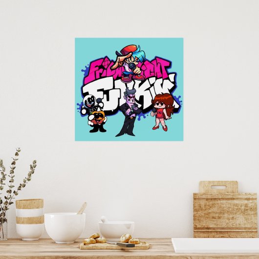Freitagabend Funkin music videogames discoFrid Poster (Küche)