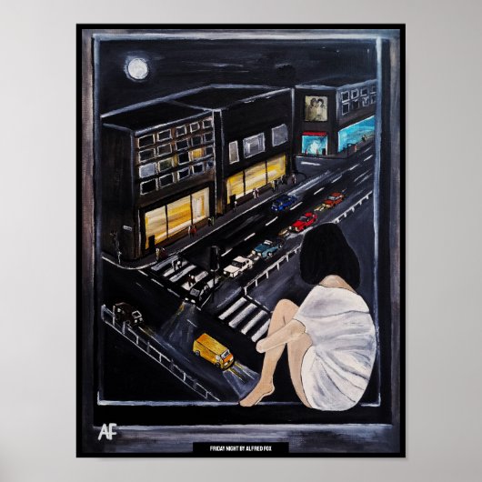 Freitagabend-Malerei von Alfred Fox Poster (Vorne)