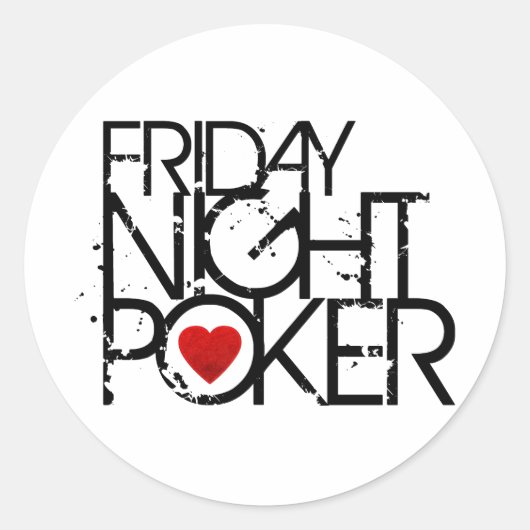 Freitagabend Poker Runder Aufkleber (Vorderseite)