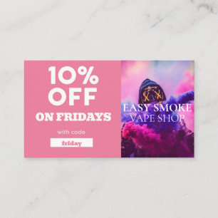 Freitagsrabatt Code Special Vapage Shop Visitenkarte