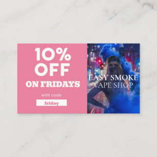 Freitagsrabatt Code Special Vapage Shop Visitenkarte