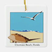Freiwasser, FL Horseshoe Crab Sea Gull Beach Keramikornament (Vorderseite)