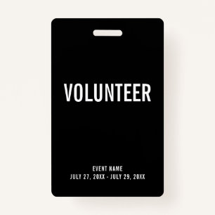 Freiwillige All Access Pass Event Black ID Abzeich Ausweis