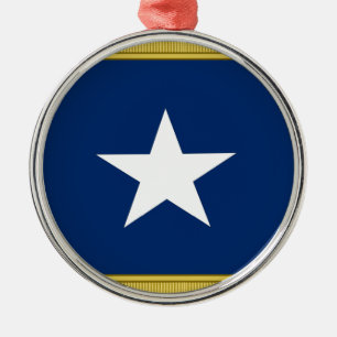 Freiwillige Bonnie-blauer Sumpf-Schwertlilie-erste Silbernes Ornament