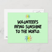 Freiwillige bringen Sonnenschein in die Welt Postkarte (Vorne/Hinten)