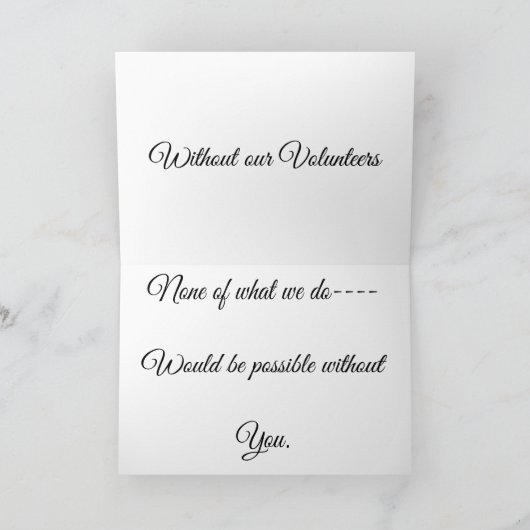 Freiwillige Dankeskarte (Innenseite)