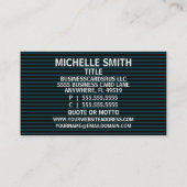 Freiwillige Elegante Stripe Business Card Visitenkarte (Rückseite)