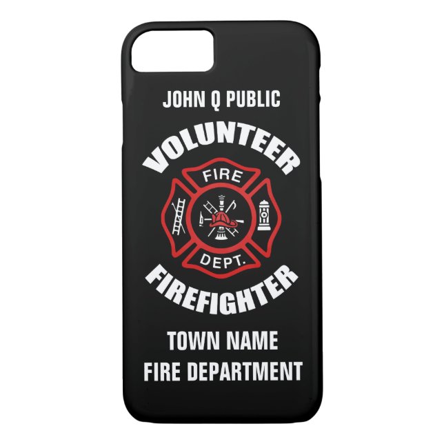Freiwillige Feuerwehrmann-Namen-Schablone Case-Mate iPhone Hülle (Rückseite)