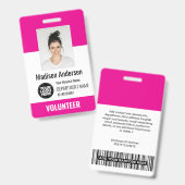 Freiwillige Foto-ID-Abzeichen mit Clip oder Lanyar Ausweis (Vorder- & Rückseite)