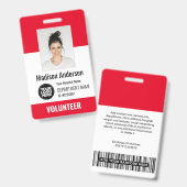 Freiwillige Foto-ID-Abzeichen mit Clip oder Lanyar Ausweis (Vorder- & Rückseite)