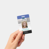 Freiwillige, Foto Name Logo Info, Silver Blue Blac Ausweis (Handheld)