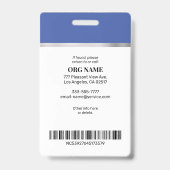 Freiwillige, Foto Name Logo Info, Silver Blue Blac Ausweis (Rückseite)