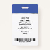 Freiwillige, Foto Name Logo Info, Silver Blue Blac Ausweis (Rückseite)