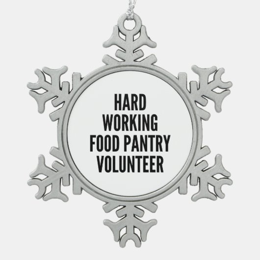 Freiwillige für die hart arbeitende Lebensmittelab Schneeflocken Zinn-Ornament (Vorderseite)