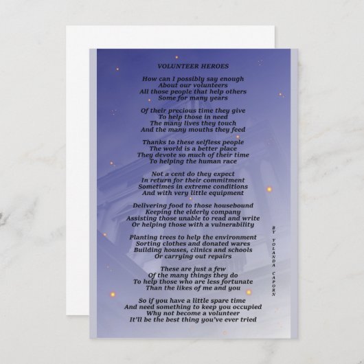 Freiwillige Helden-Flachkarte (Vorne/Hinten)