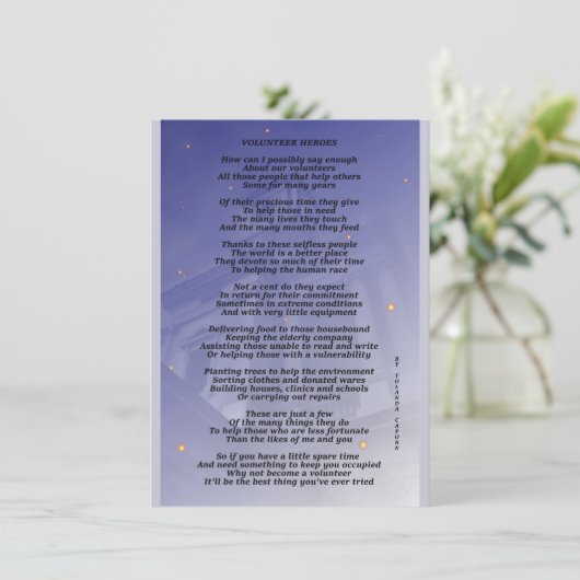 Freiwillige Helden-Flachkarte (Stehend Vorderseite)