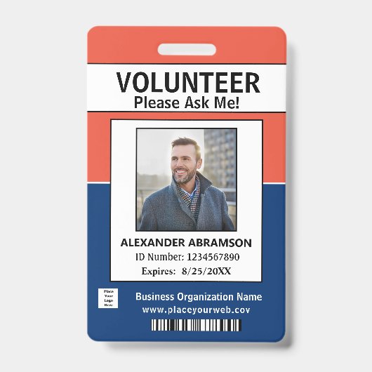 Freiwillige ID Card Modern Frag Me Logo Custom Abz Ausweis (Vorderseite)