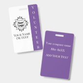 Freiwillige Lila Mitarbeiter-ID mit Logo Ausweis (Vorder- & Rückseite)