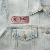 Freiwillige Logo-Rose Gold Namensschild (Beispiel)