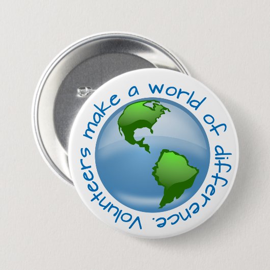 Freiwillige machen eine Welt der Unterschiede Button (Vorne & Hinten)