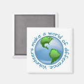 Freiwillige machen eine Welt der Unterschiede Magnet (Vorderseite/Rückseite)