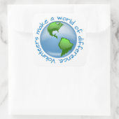 Freiwillige machen eine Welt der Unterschiede Quadratischer Aufkleber (Tasche)