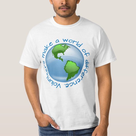 Freiwillige machen eine Welt vom Unterschied T-Shirt (Vorderseite)