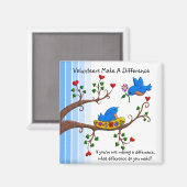 Freiwillige machen einen Unterschied Magnet (Vorderseite/Rückseite)