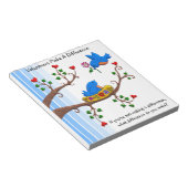 Freiwillige machen einen Unterschied Notizblock (angewinkelt)