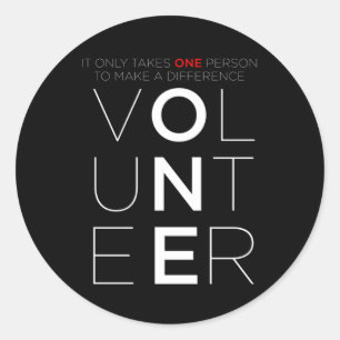 Freiwillige machen einen Unterschied zwischen Frei Runder Aufkleber