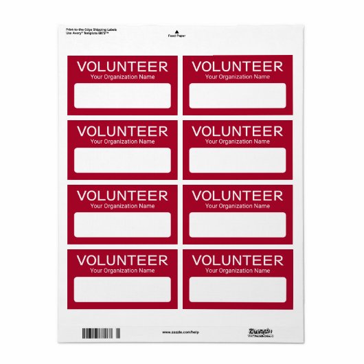 Freiwillige Papiername Aufkleber für die Aufkleber (Vorne)