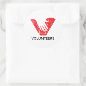 Freiwillige Runder Aufkleber (Tasche)