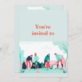 Freiwillige Säuberung Kundgebung Mittagessen Einla Einladung (Vorne/Hinten)