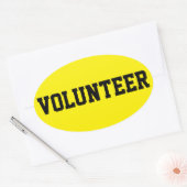 Freiwillige Schwarz-Gelb-ID-Event-Abzeichen Ovaler Aufkleber (Umschlag)