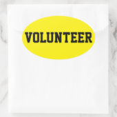 Freiwillige Schwarz-Gelb-ID-Event-Abzeichen Ovaler Aufkleber (Tasche)