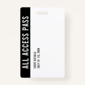 Freiwillige Schwarz-Weiß-Veranstaltungspersonal Zu Ausweis (Rückseite)