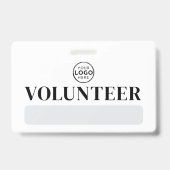 Freiwillige Schwarz-weiße Logos Ausweis (Back)