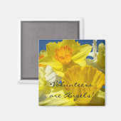 Freiwillige sind Engel! Magnet Geschenke Daffodils (Vorderseite/Rückseite)