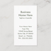 Freiwillige Vintage Blüte Visitenkarte (Rückseite)