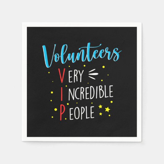 Freiwillige VIP Freiwillige Freiwillige Wohltätigk Serviette (Vorderseite)