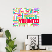 Freiwillige Zeit und Dienst für die Gemeinschaft Poster (Heimbüro)